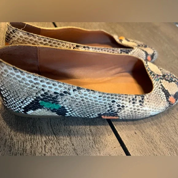 Madewell The Cory D-Orsay Flat Snake Embossed Leather Women’s Size 9 
Slip On - Picture 10 of 11